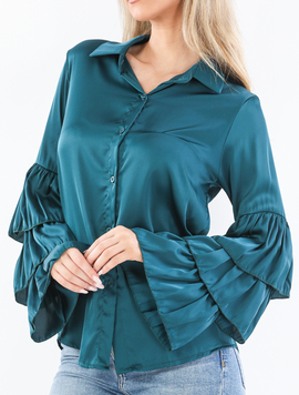 Camasa Dama Satin Rhea Verde