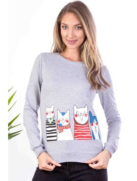 Bluza Dama Bumbac FourCats Gri