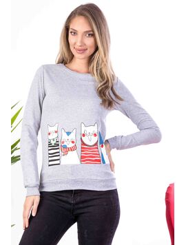 Bluza Dama Bumbac FourCats Gri