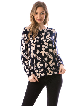 Bluza Dama ClassicFlower Bleumarin si Bej