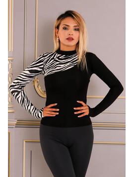 Bluza Dama AnimalPrint Alb Negru