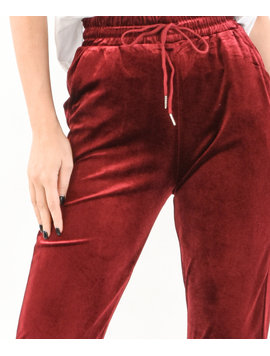 Pantaloni Dama Velvet Grena