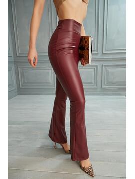 Pantaloni Dama Piele Ecologica NadiaOne Grena