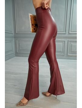 Pantaloni Dama Piele Ecologica NadiaOne Grena