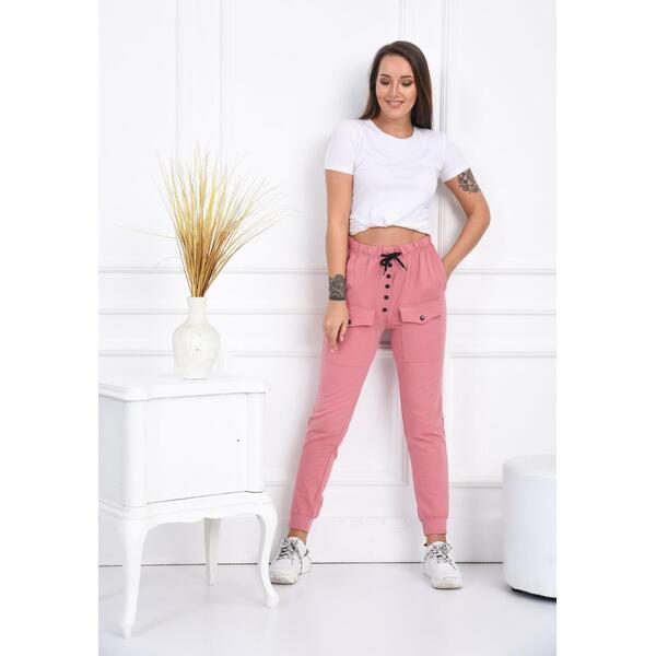 Pantaloni Dama Bumbac Leonor Roz