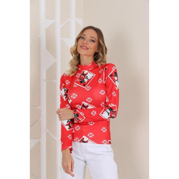 Bluza Dama Kimberlyn Alb si Rosu