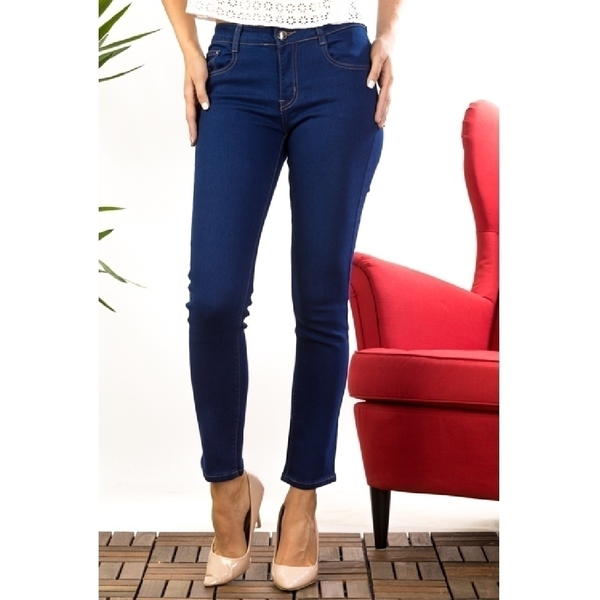 Blugi Dama Bumbac Denim Fashion Ten Bleumarin