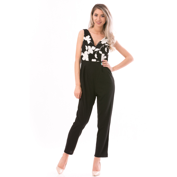 Salopeta Dama LadyFlower Negru Si Alb